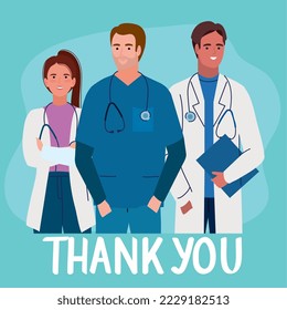 thank you doctors card with staff