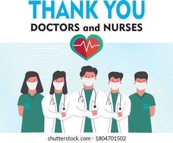 Thank You Doctors and Nurses. For Being Life Saver For Us. Medicine Illustration