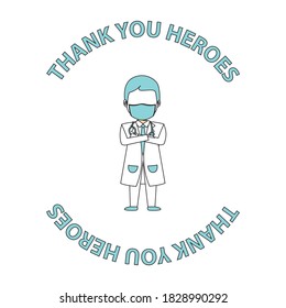 Thank you doctors and nurses concept  logo vector