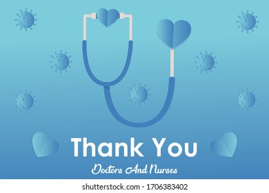 Thank You Doctors Nurses Covid19 Pandemic Stock Vector (Royalty Free ...