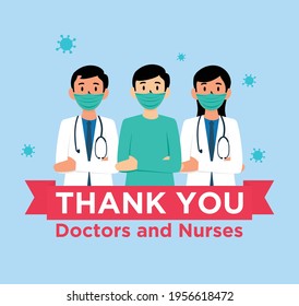 Vielen Dank an Ärzte und Krankenschwestern in Flat Concept