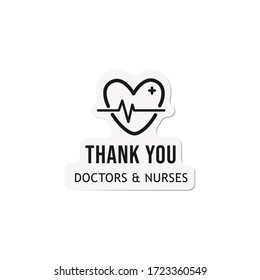 Thank you Doctors, Nurses, and medical team/staff vector design template