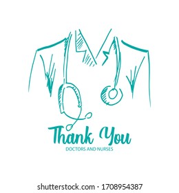 Thank you doctors and nurses poster concept