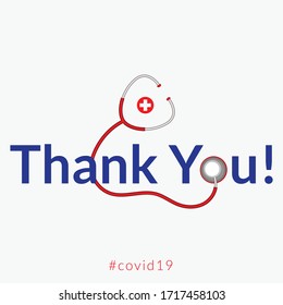 Thank you Doctors and nurses vector for showing support to doctors and nurses about covid19