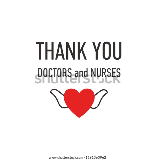 Thank You Doctors Nurses Vector Hand Stock Vector Royalty Free 1691363962 Shutterstock