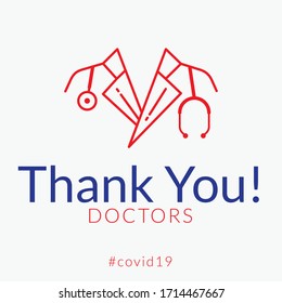 Thank you doctors vector for supporting doctors corona virus (covid 19)
