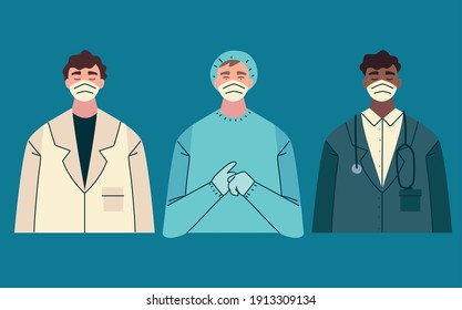 thank you doctors working in the hospitals and fighting the coronavirus vector illustration