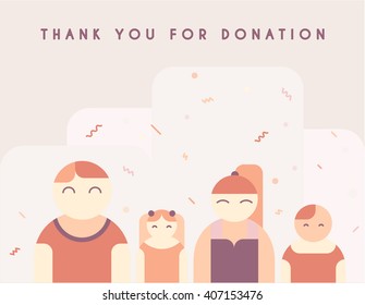 Thank you for donation. Modern vector poster.