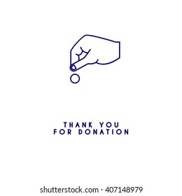 Thank you for donation poster. Modern flat style.