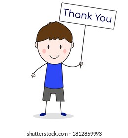 Thank You Doodle Stickman Illustration Vector