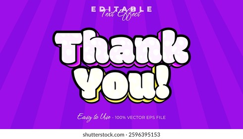 Thank you editable text style, comic text effect