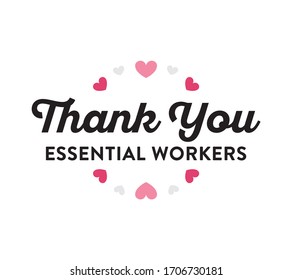 Essential Workers Thank You Poster Healthcare Dissent Pins
