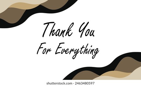 thank you to everyone for greeting cards or banners with flat illustration style and wave abstract ornaments template