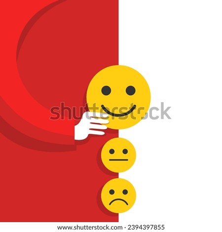 Thank You for feedback - customer hand selects maximum satisfaction positive yellow emoticon