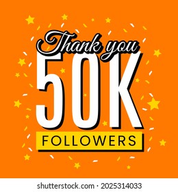 Thank you fifty thousand followers social web banner template vector