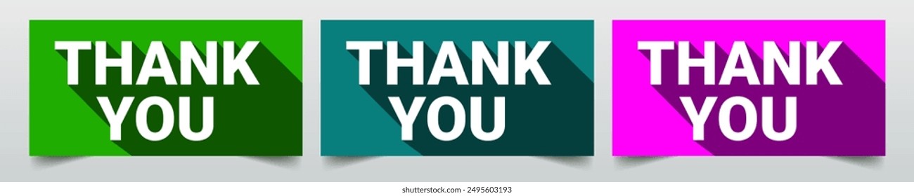 Thank you flat icon with a colorful combination and drop shadow effect for business, marketing, banners, flyers presentation and posters.