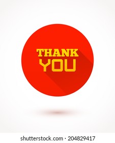 Thank you flat icon. Vector trendy illustration.