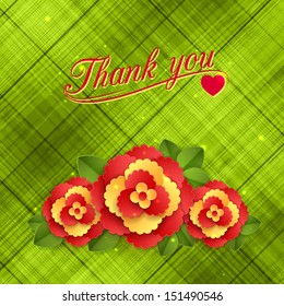 Thank you. Floral background. Vector illustration.