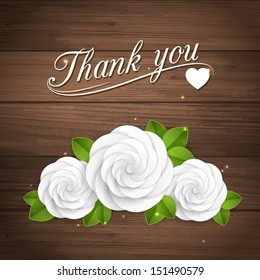 Thank you. Floral background. Vector illustration.