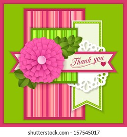 Thank you floral background. Vector illustration
