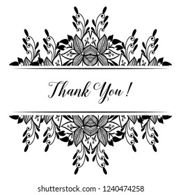 Thank you floral hand draw vector illustration