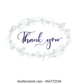 thank you in flower background