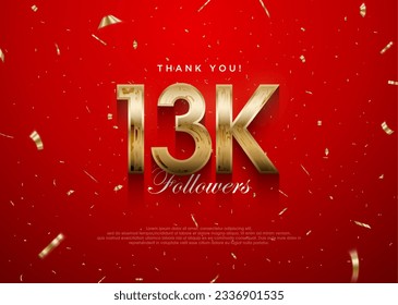 Thank you followers 13k background, greeting banner poster for fans.