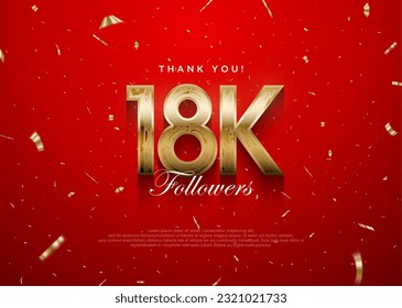 Thank you followers 18k background, greeting banner poster for fans.