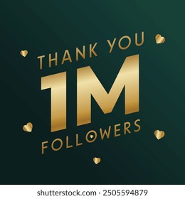 Thank you followers, 1m online social group, happy banner celebrate,