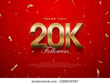 Thank you followers 20K background, greeting banner poster for fans.