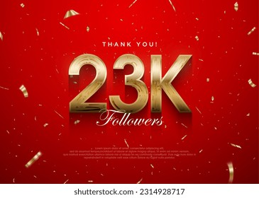 Thank you followers 23k background, greeting banner poster for fans.