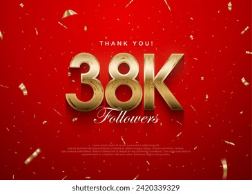 Thank you followers 38k background, greeting banner poster for fans.