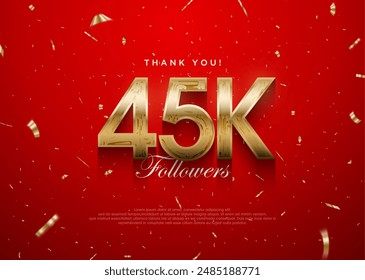 Thank you followers 45k background, greeting banner poster for fans.