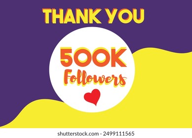 Thank you followers 500K banner editable illustration 