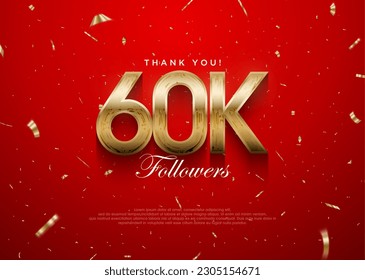 Thank you followers 60k background, greeting banner poster for fans.