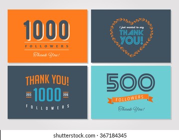 Thank you followers, badges, stickers and labels