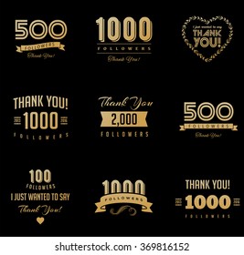 Thank you followers, badges, stickers and labels