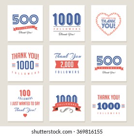 Thank you followers, badges, stickers and labels