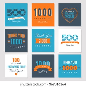 Thank you followers, badges, stickers and labels