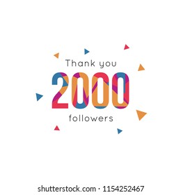 Thank you followers banner, vector illustration