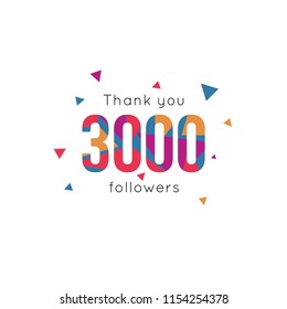 Thank you followers banner, vector illustration