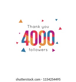 Thank you followers banner, vector illustration