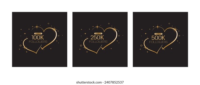 Thank you followers card on black background