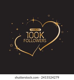 Thank you followers card on black background