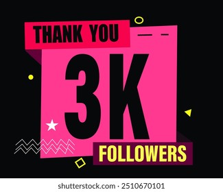 Thank you  FOLLOWERS  celebration modern colorful design