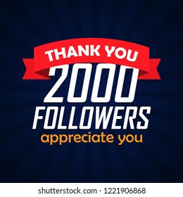 Thank you followers congratulation background. Vector illustration.