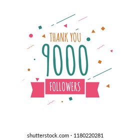 Thank you followers design, vector eps 10