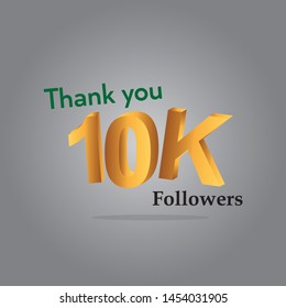thank you followers gold sign. Thank you banner. Shining design with light bulbs