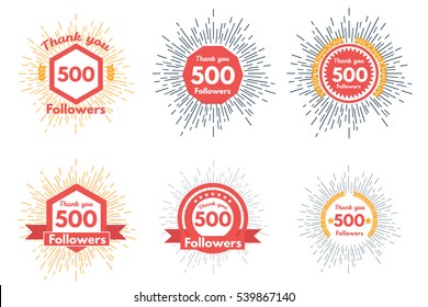 Thank you followers icons or badge set