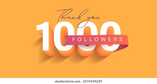 Thank you followers illustration template design